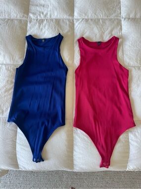 Express Women's Sleeveless Bodysuits in Royal Blue and Fuchsia